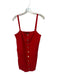 J Crew Size MT Red Linen & Viscose Front Button Front Pockets Thin Strap Dress Red / MT