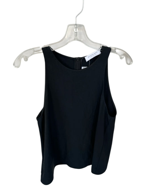 Everlane Size 6 Black Triacetate Back Zip Long high neck Sleeveless Top Black / 6
