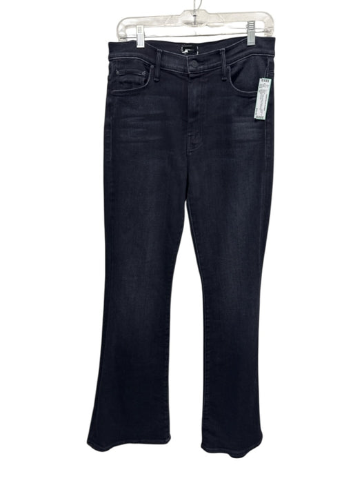 Mother Size 30 Black Cotton Blend Denim 5 Pocket Button & Zip Fly Flare Jeans Black / 30