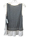 Akris Punto Size 10 Cream, Navy & White Wool Knit Striped Sleeveless Top Cream, Navy & White / 10