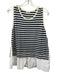 Akris Punto Size 10 Cream, Navy & White Wool Knit Striped Sleeveless Top Cream, Navy & White / 10