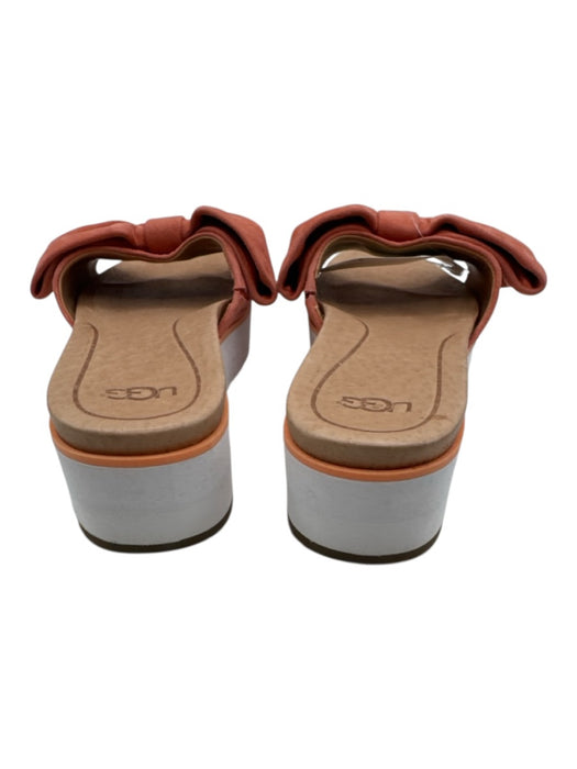 Ugg Shoe Size 6.5 Orange Leather Upper Bow detail One Strap Platform Sandals Orange / 6.5