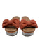 Ugg Shoe Size 6.5 Orange Leather Upper Bow detail One Strap Platform Sandals Orange / 6.5