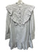 Saylor Size M Black & White Cotton Blend Striped 1/2 Button Ruffles Dress Black & White / M