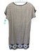 Roberta Freymann Size S Beige Contrast Piping V Neck Sleeveless Dress Beige / S