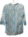 Roberta Roller Rabbit Size S Blue Cotton 1/4 Button Printed 3/4 Sleeve Top Blue / S