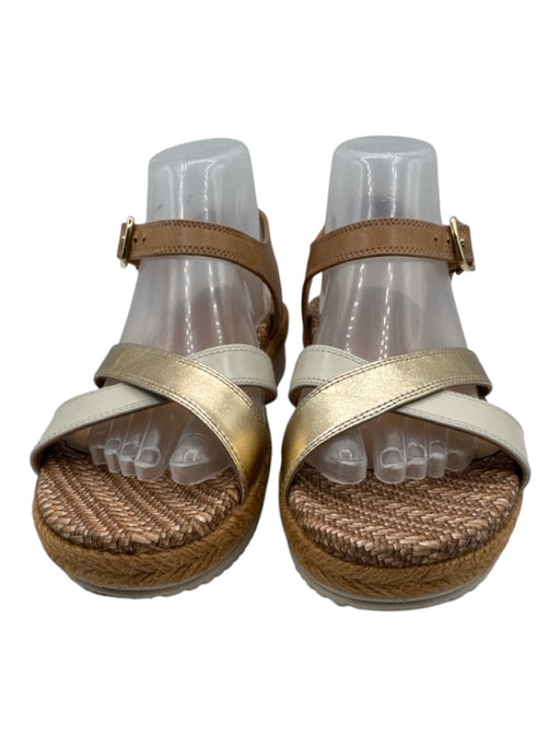 Vionic Shoe Size 8 Tan, Cream & Gold Leather Upper Metallic Detail Sandals Tan, Cream & Gold / 8