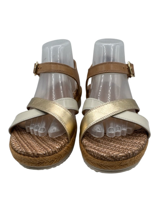 Vionic Shoe Size 8 Tan, Cream & Gold Leather Upper Metallic Detail Sandals Tan, Cream & Gold / 8