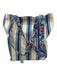 Tory Burch Blue Canvas Top Handle Printed Tote Bag Blue