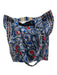 Tory Burch Blue Canvas Top Handle Printed Tote Bag Blue