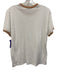 Frame Size XL White & Beige Cotton Short Sleeve Contrast Trim Ribbed Collar Top White & Beige / XL