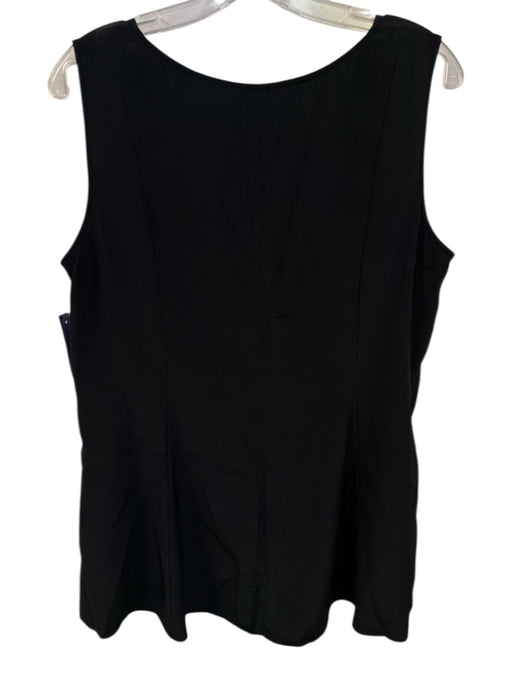 Lafayette 148 Size 12 Black Silk Sleeveless Tank Top Black / 12