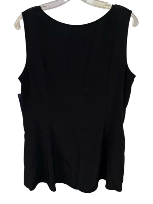 Lafayette 148 Size 12 Black Silk Sleeveless Tank Top Black / 12