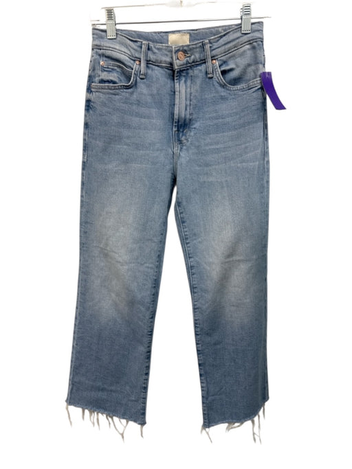 Mother Size 25 Light Wash Cotton Blend Denim Raw Hem Button & Zip Fly Jeans Light Wash / 25