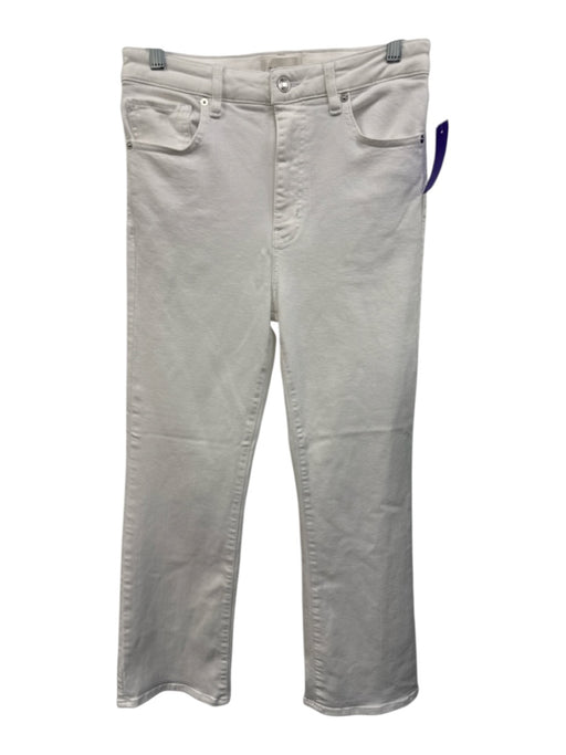 Frame Size 28 Cream White Cotton Blend Denim High Rise Button & Zip Fly Jeans Cream White / 28