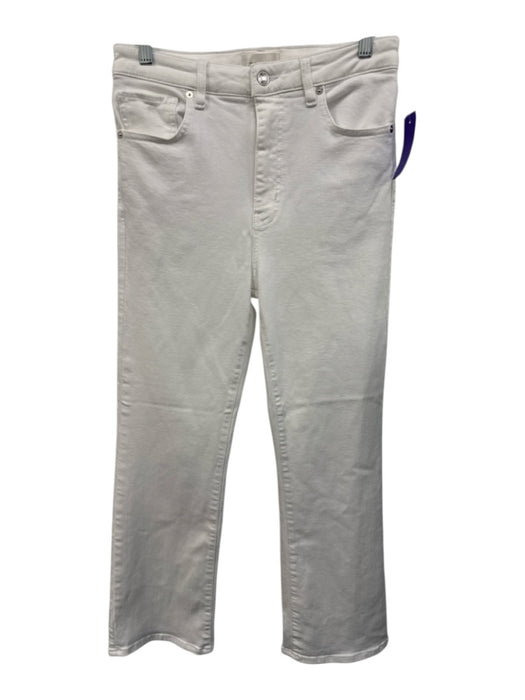 Frame Size 28 Cream White Cotton Blend Denim High Rise Button & Zip Fly Jeans Cream White / 28