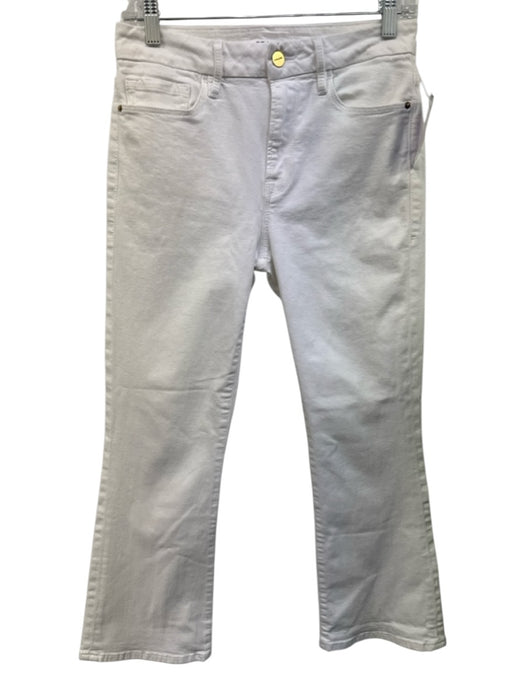 Frame Size 27 Cream White Cotton Blend Denim 5 Pocket Button & Zip Fly Jeans Cream White / 27