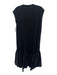 Seventy Venezia Size 42 Black Cotton Sleeveless V Neck Gathered Detail Dress Black / 42