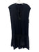 Seventy Venezia Size 42 Black Cotton Sleeveless V Neck Gathered Detail Dress Black / 42
