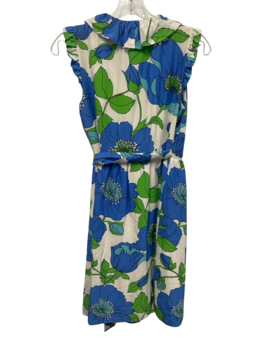 Kate Spade Size XS Cream White, Blue & Green Silk Blend Floral Sleeveless Dress Cream White, Blue & Green / XS