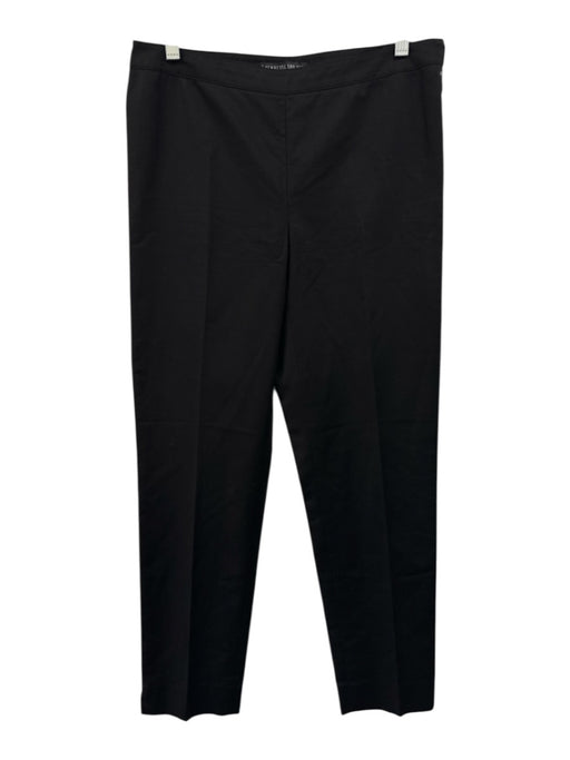 Lafayette 148 Size 4 Black Cotton Blend Side Zip Trouser Slim Tapered Pants Black / 4