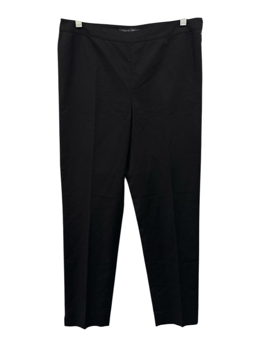 Lafayette 148 Size 4 Black Cotton Blend Side Zip Trouser Slim Tapered Pants Black / 4