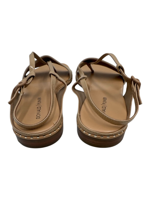 Donald J Pliner Shoe Size 10 Beige Leather & Textile Upper Patent Detail Sandals Beige / 10
