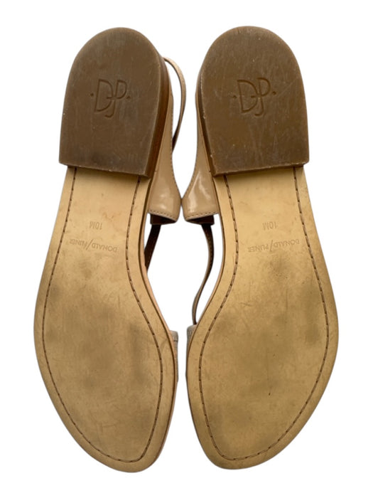 Donald J Pliner Shoe Size 10 Beige Leather & Textile Upper Patent Detail Sandals Beige / 10
