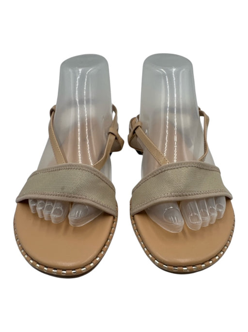 Donald J Pliner Shoe Size 10 Beige Leather & Textile Upper Patent Detail Sandals Beige / 10