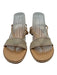 Donald J Pliner Shoe Size 10 Beige Leather & Textile Upper Patent Detail Sandals Beige / 10