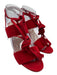 Manolo Blahnik Shoe Size 38 Red Leather Upper Suede Wrap Ankle Strappy Sandals Red / 38
