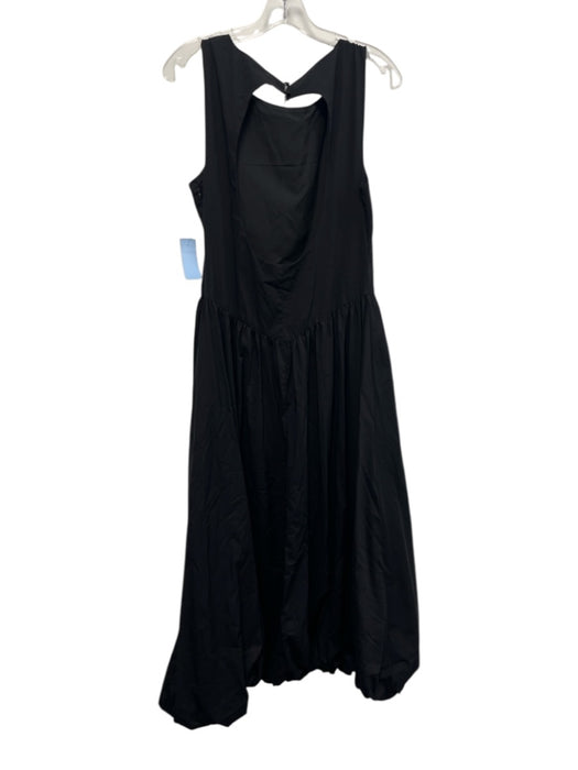 Camila Coelho Size M Black Cotton Blend Sleeveless Drop Waist Keyhole Back Dress Black / M