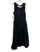 Camila Coelho Size M Black Cotton Blend Sleeveless Drop Waist Keyhole Back Dress Black / M