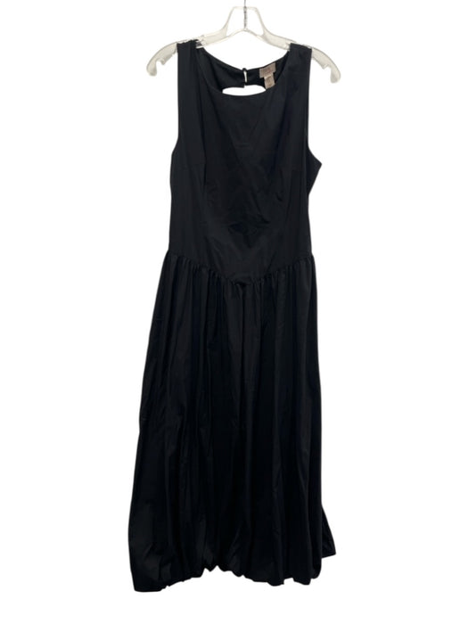 Camila Coelho Size M Black Cotton Blend Sleeveless Drop Waist Keyhole Back Dress Black / M