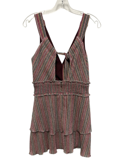 Saylor Size S Purple & Multi Polyester Sleeveless Striped Metallic Mini Dress Purple & Multi / S
