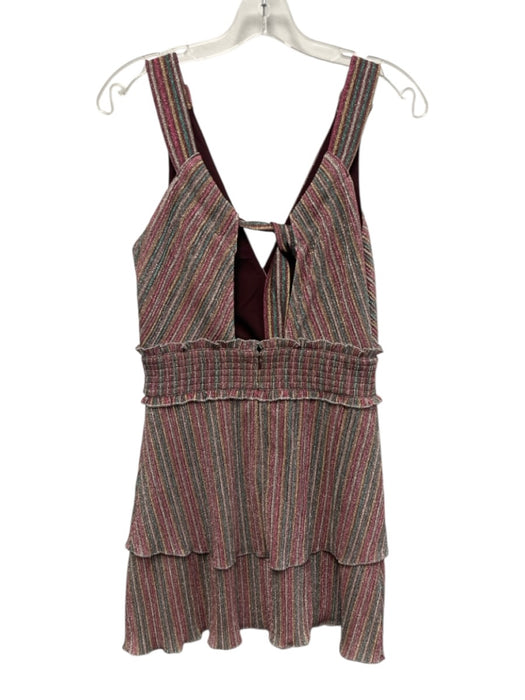 Saylor Size S Purple & Multi Polyester Sleeveless Striped Metallic Mini Dress Purple & Multi / S