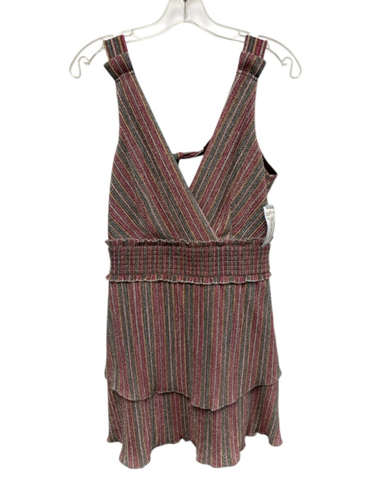 Saylor Size S Purple & Multi Polyester Sleeveless Striped Metallic Mini Dress Purple & Multi / S