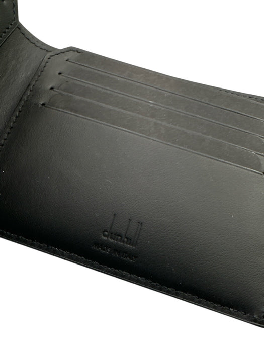 Dunhill NWT Black Leather logo Bifold Men's Wallet Black