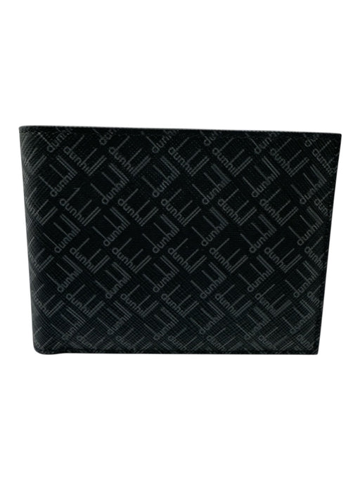 Dunhill NWT Black Leather logo Bifold Men's Wallet Black