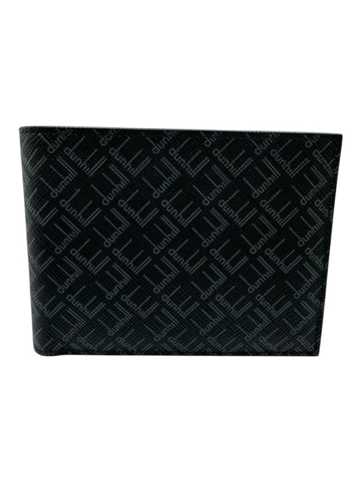 Dunhill NWT Black Leather logo Bifold Men's Wallet Black