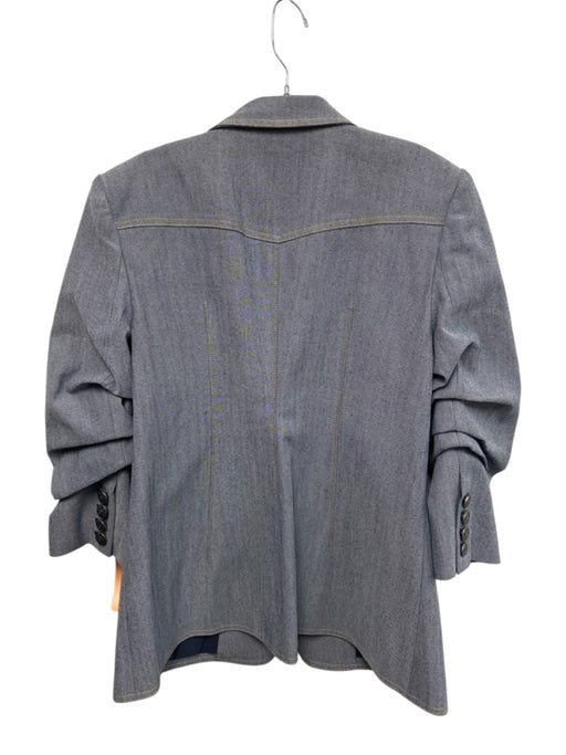 5a7 Cinq a Sept Size 12 Blue Cotton & Polyester Denim Scrunch Sleeve Jacket Blue / 12