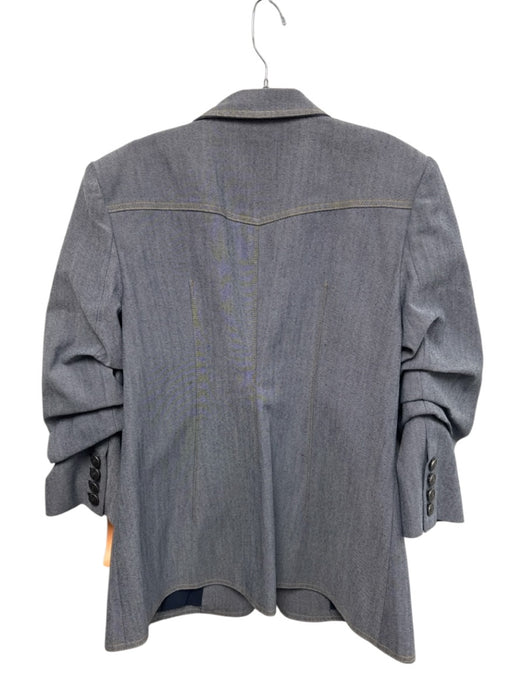 5a7 Cinq a Sept Size 12 Blue Cotton & Polyester Denim Scrunch Sleeve Jacket Blue / 12