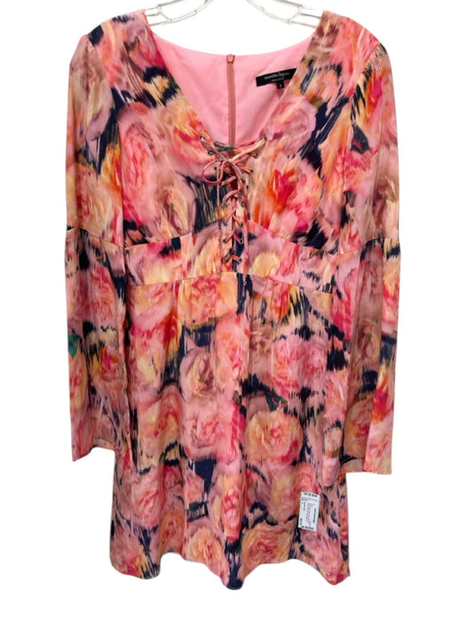 Nanette Lepore Size 2 Pink, purple & yellow Silk Long Flare Sleeve Dress Pink, purple & yellow / 2