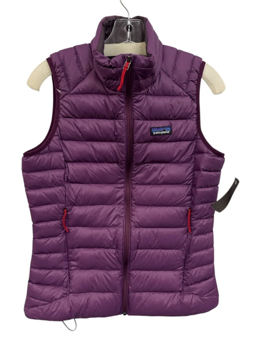 Patagonia Size S Purple Recycled Nylon Goose Down Zip Pockets Puffer Vest Purple / S