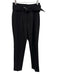 Reiss Size 2 Black Wool Blend High Rise Belted Straight Leg Pants Black / 2