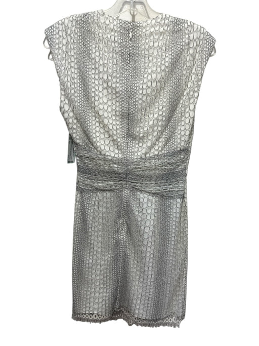 Saylor Size S White & Black Polyester Blend Sleeveless V Neck Drape Detail Dress White & Black / S
