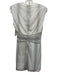 Saylor Size S White & Black Polyester Blend Sleeveless V Neck Drape Detail Dress White & Black / S