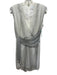 Saylor Size S White & Black Polyester Blend Sleeveless V Neck Drape Detail Dress White & Black / S