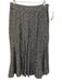 Max Mara Size 10 Black & White Silk Abstract Godet hem Below knee Skirt Black & White / 10