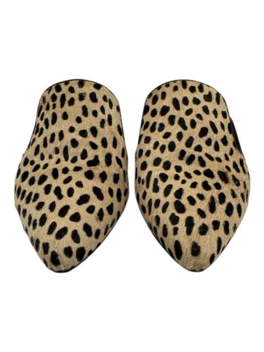 Jenni Kayne Shoe Size 38 Tan & black Leather Pony Hair Cheetah Print Mule Flats Tan & black / 38